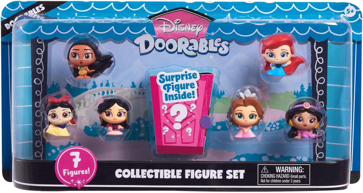 Disney Doorables – Paquete de 7 figuras coleccionables con licencia oficial para niños a partir de 3 años, regalos y regalos