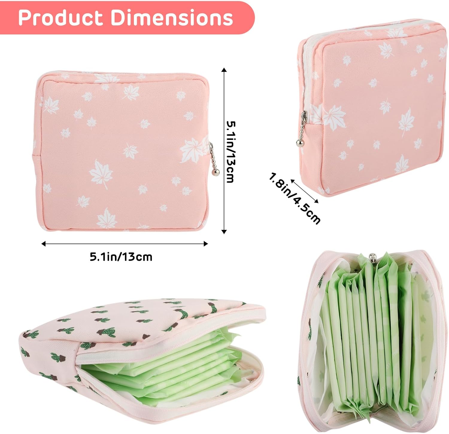 3 bolsas de período, bolsa de almacenamiento de almohadilla sanitaria, bolsa de período pequeño para bolso, bolsa de período menstrual, soporte para