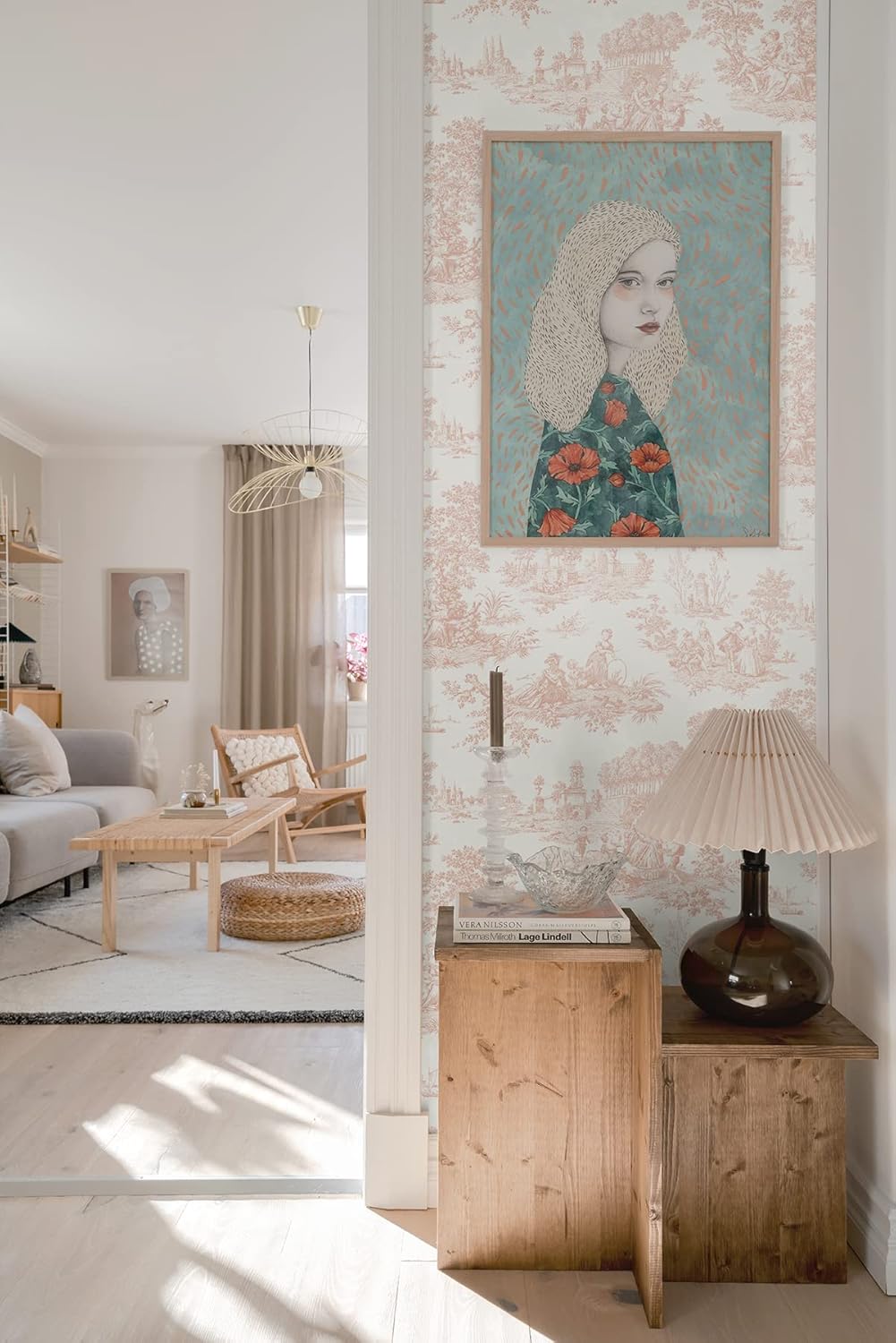 NextWall Chateau Toile – Papel tapiz autoadhesivo (rubor)