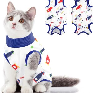 SUNFURA Traje de recuperación para gatos, body quirúrgico completo para protector de heridas abdominales, antilamidas después de la cirugía, SUNFURA Traje de recuperación para gatos, body quirúrgico completo para protector de heridas abdominales, antilamidas después de la cirugía,