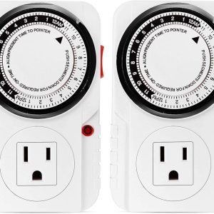 iPower Temporizador mecánico enchufable de 24 horas, temporizador para enchufes eléctricos acuario conectado a tierra, luz de crecimiento, iPower Temporizador mecánico enchufable de 24 horas, temporizador para enchufes eléctricos acuario conectado a tierra, luz de crecimiento,