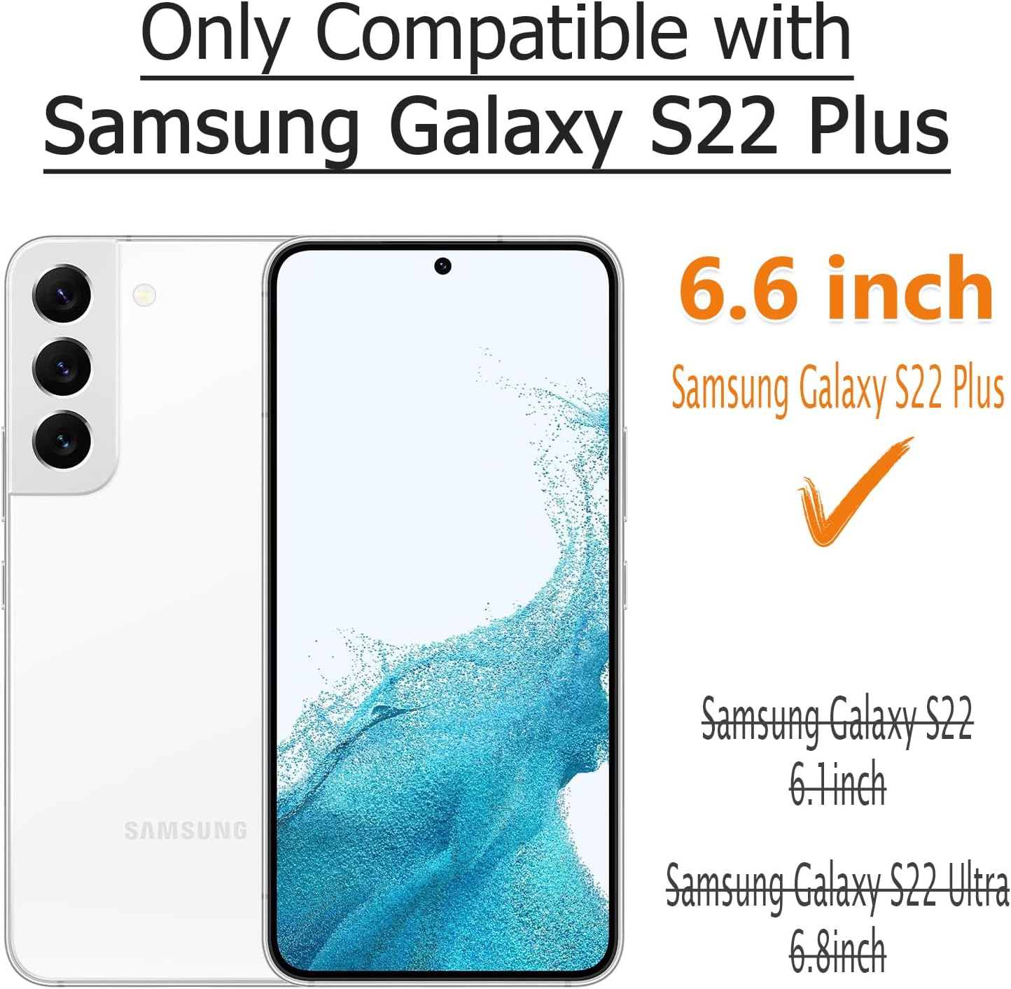 Funda magnética para Samsung Galaxy S22 Plus con protector de lente de cámara integrado compatible con MagSafe Funda transparente de TPU a prueba de