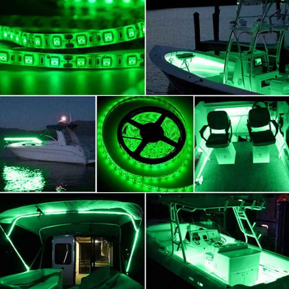 Luces LED de barco de 25 pies, tira de luces LED de pontón marino impermeable, luz interior de cubierta de barco, accesorios de barco, luces debajo