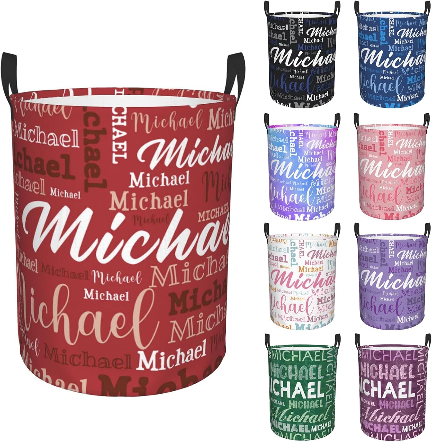 Cesta de lavandería con nombre personalizado, canasta impermeable personalizada con nombre, organizador de almacenamiento de ropa personalizado,