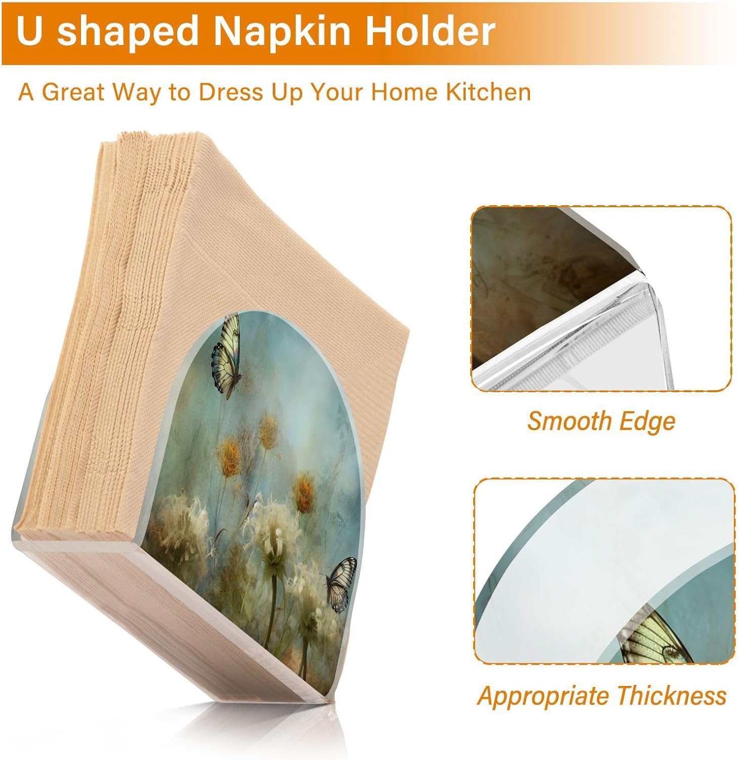 Acrylic Napkin Holder – PaperTowel Holder in Clear – Modern Decorative Guest Napkin Holder for Home Kitchen Dining Party Tables Restaurant