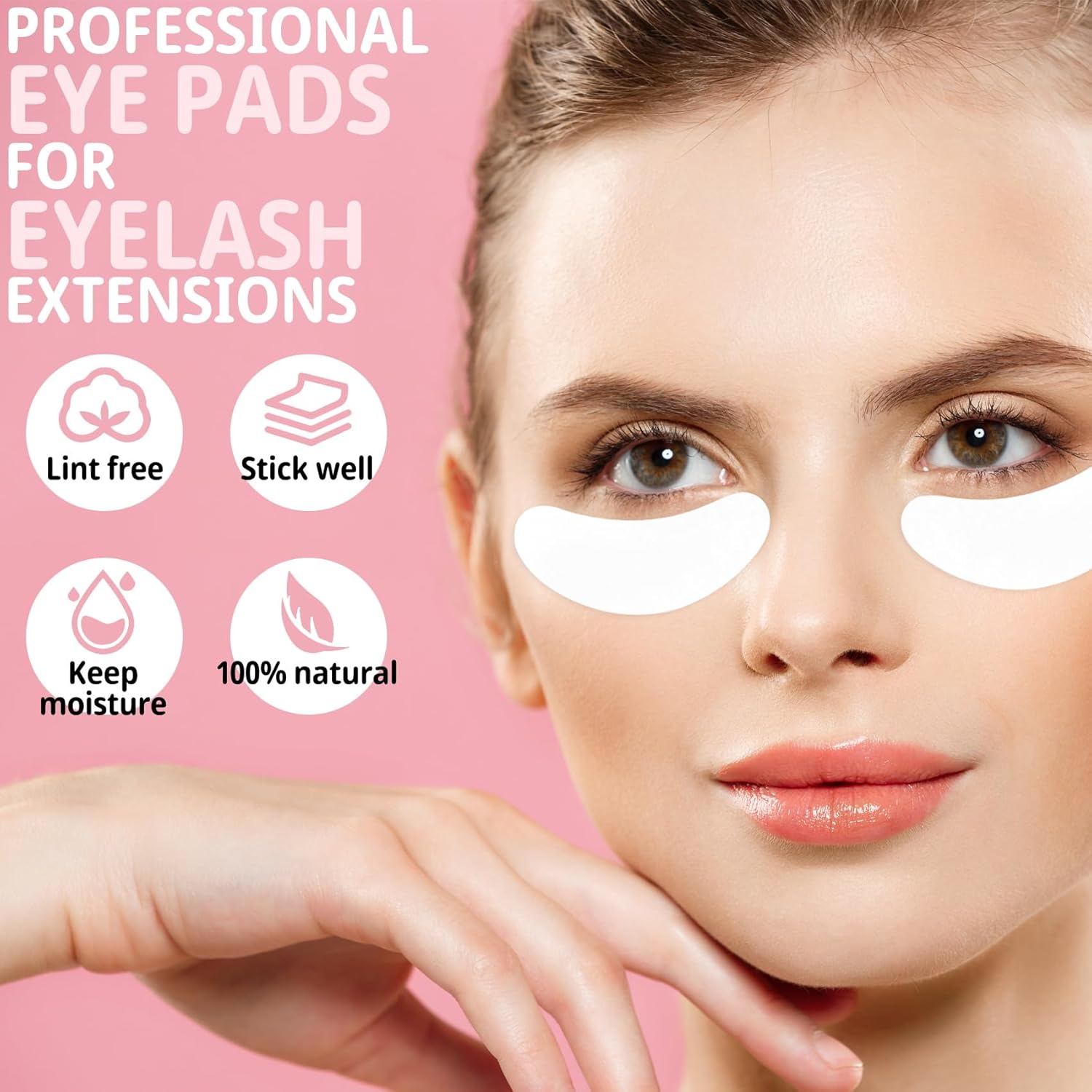 100 pares de parches para debajo de los ojos, almohadillas de extensión de pestañas aislantes, almohadillas de gel debajo de los ojos para