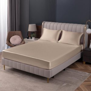 Homiest Sábana bajera ajustable de satén color gris topo, sábana bajera ajustable de bolsillo profundo, sábana bajera de lujo y ultrasuave, sábana Homiest Sábana bajera ajustable de satén color gris topo, sábana bajera ajustable de bolsillo profundo, sábana bajera de lujo y ultrasuave, sábana