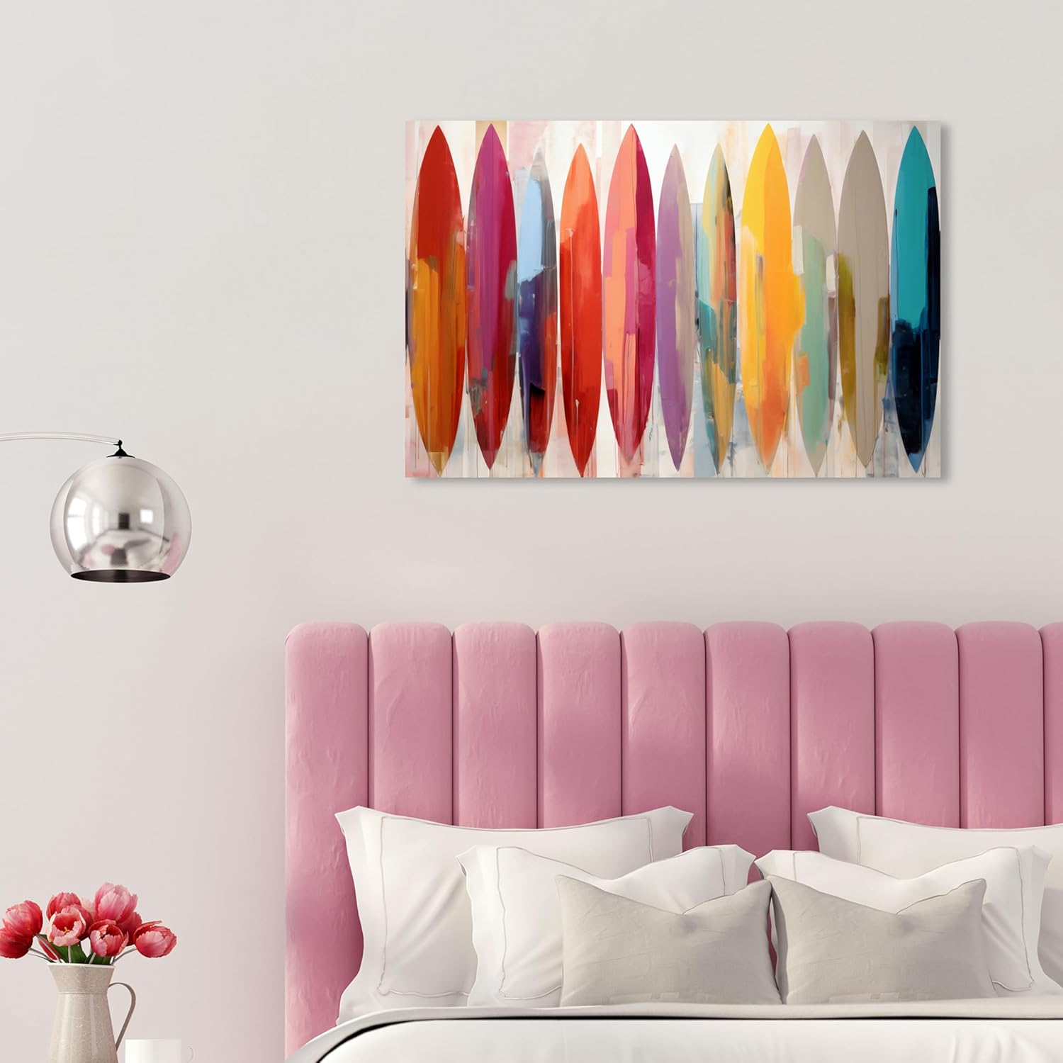 Wynwood Studio Lienzo enmarcado contemporáneo náutico y costero, tablas de surf abstractas, arte de pared para sala de estar, dormitorio y baño, 30