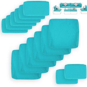 FINCATI 14 fundas de cojín de repuesto para sofá al aire libre, fundas de cojín de olefina para patio, fundas de cojín aguamarina para patio, FINCATI 14 fundas de cojín de repuesto para sofá al aire libre, fundas de cojín de olefina para patio, fundas de cojín aguamarina para patio,