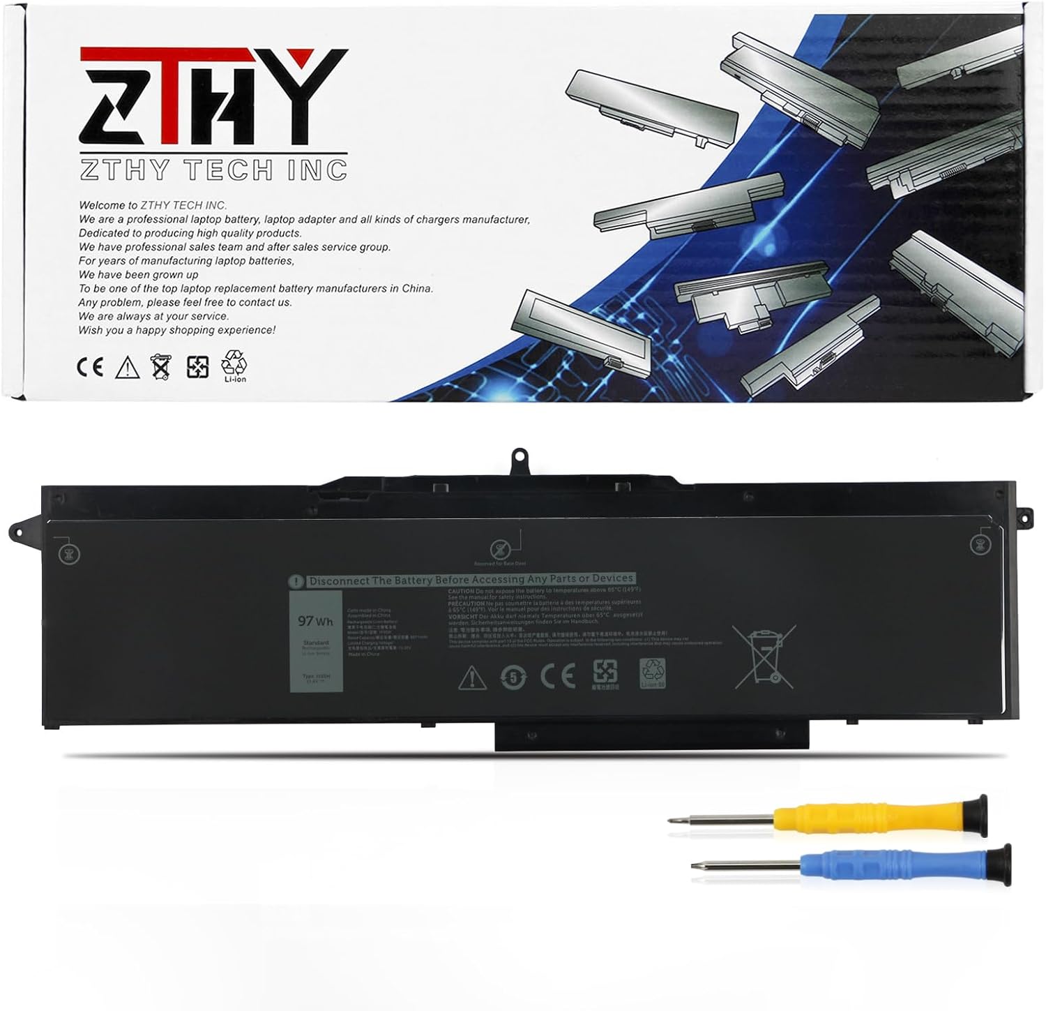 ZTHY 97Wh 1FXDH – Batería de repuesto para laptop Dell Precision 3541 3551 Latitude 15 5501 5511 E5501 E5511 Series 01WJT0 1WJT0 0D191G D191G