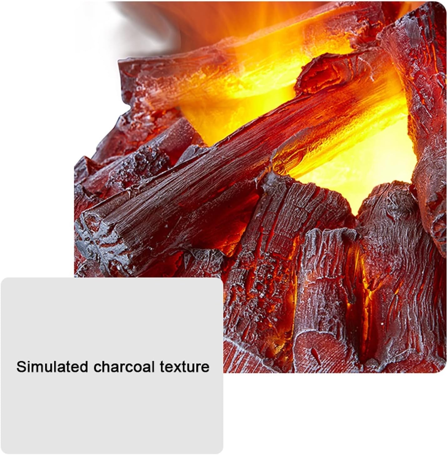 Chimenea eléctrica de vapor de agua, chimenea eléctrica con control remoto portátil de 17 pulgadas con efecto de llama realista, cama de brasa,