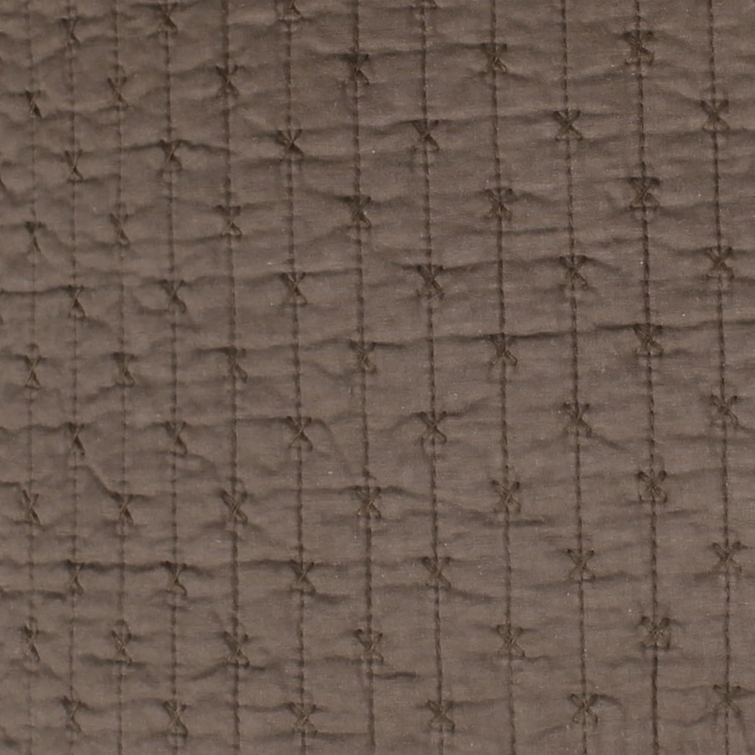 Levtex Home – Juego de edredón de punto de cruz de cacao – 100% algodón – Colcha matrimonialQueen (88 x 92 pulgadas) + 2 fundas estándar (26 x 20