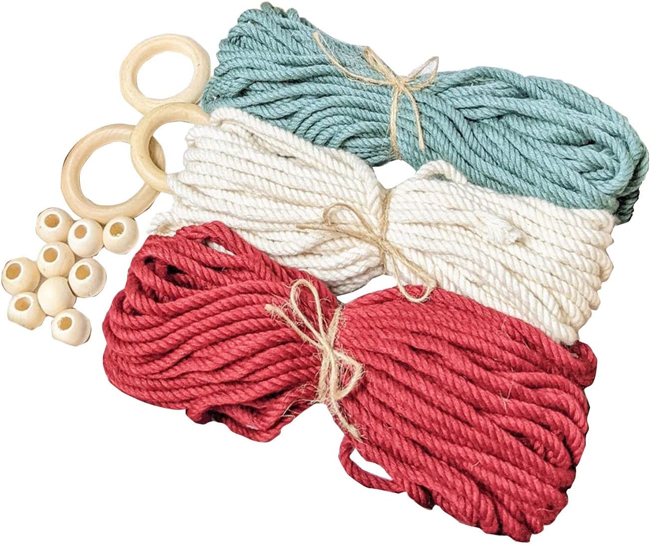 Kit de bricolaje para árbol de Navidad, juego de árbol de Navidad tejido de cuerda de algodón hecho a mano, árbol tejido de macramé de Navidad, kit