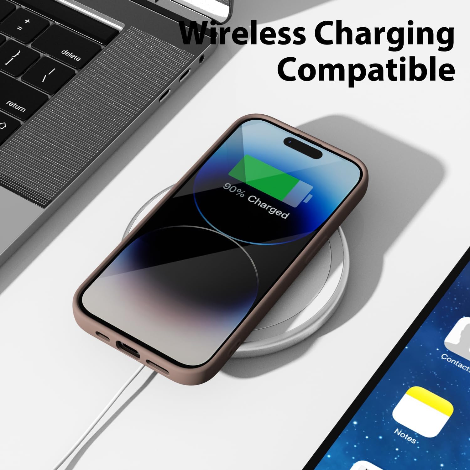 Oakxco Funda de silicona para iPhone 14 Pro con protector de pantalla, para mujeres y niñas, bonita funda protectora con funda de cámara, ajuste