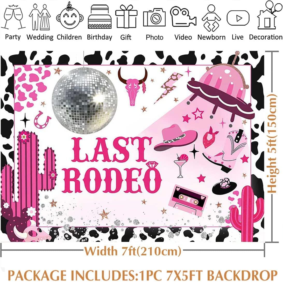 Avezano Fondo de despedida de soltera de vaquera espacial, último rodeo, fondo de fiesta de despedida de soltera de Nashville, suministros para