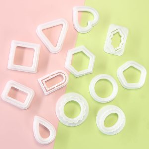 Cortadores de arcilla polimérica para cortadores de aretes de arcilla, 12 piezas de cortadores de arcilla polimérica, juego de cortador con forma de Cortadores de arcilla polimérica para cortadores de aretes de arcilla, 12 piezas de cortadores de arcilla polimérica, juego de cortador con forma de