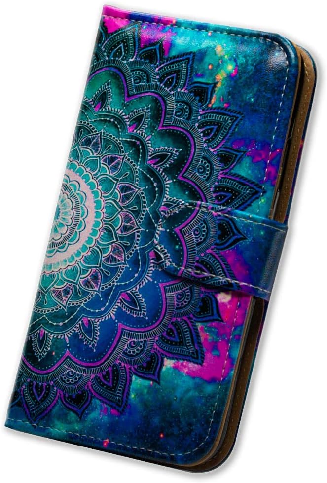 Funda para Galaxy A14 5G, Mandala Flower Space Funda de cuero con tapa para teléfono con ranura para tarjeta Soporte Soporte para Samsung Galaxy A14