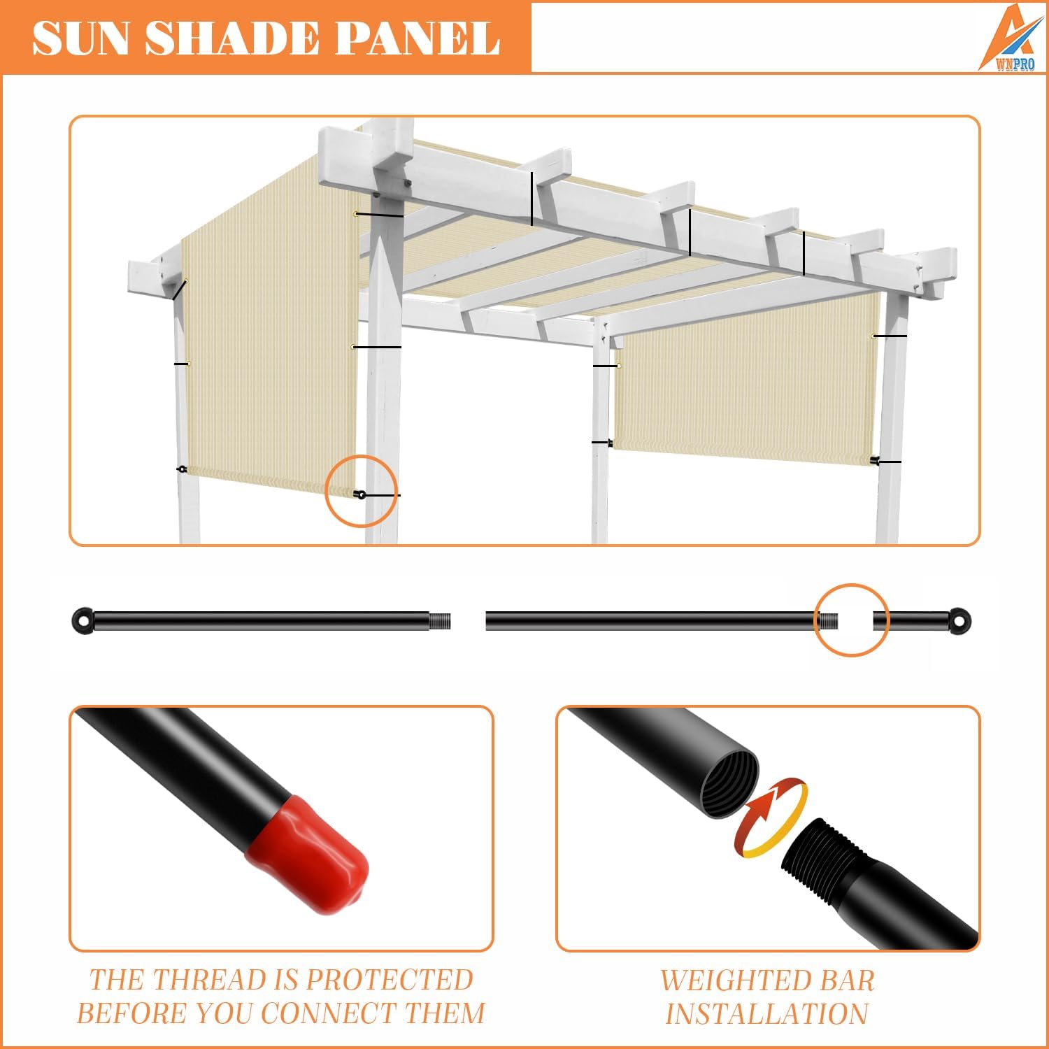 Toldo para pérgola de 3 x 7 pies para exteriores, para patio, terraza, porche, patio trasero, glorieta, cubierta de repuesto con ojales espaciados,
