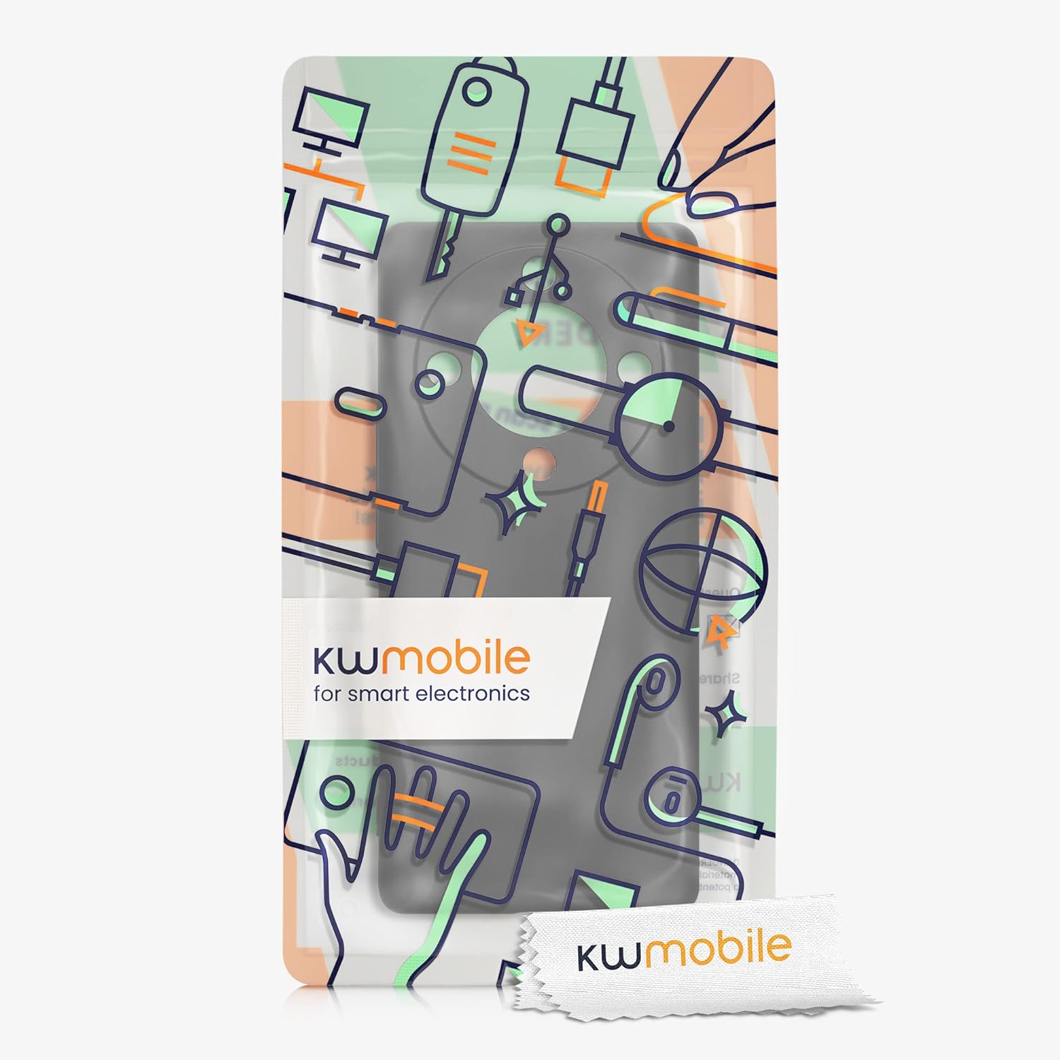 kwmobile Funda compatible con Honor Magic5 Lite 5G – Funda trasera de TPU suave – con aspecto metálico – Gris metálico