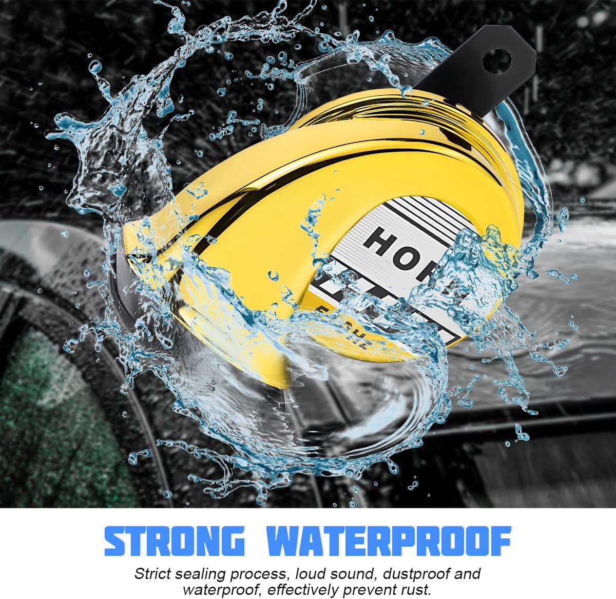 Bocina de aire de caracol de 115 dB 510 Hz, bocina electrónica de tono alto resistente al agua de 12 V, altavoz de voz de sirena de un solo sonido,