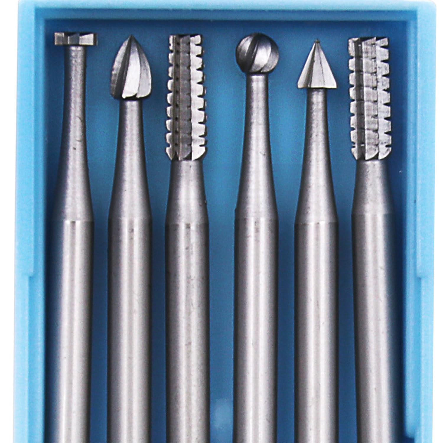 Brocas de carburo de acero de tungsteno de 0.039 in CHENJIN 6 piezas de fresas de extremo de carburo sólido para juego de fresas de metal, fresadora