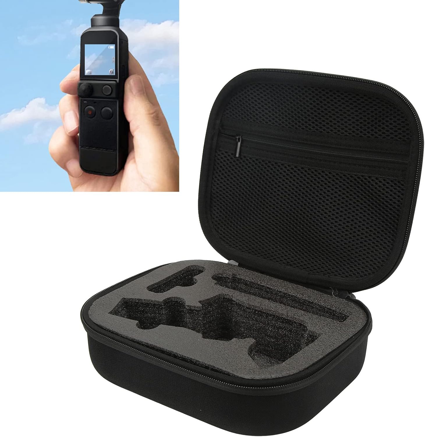 Bolsa de almacenamiento compacta y portátil para DJI Osmo Mobile 6 estabilizador de cámara con bolsillo de malla transpirable y cremallera
