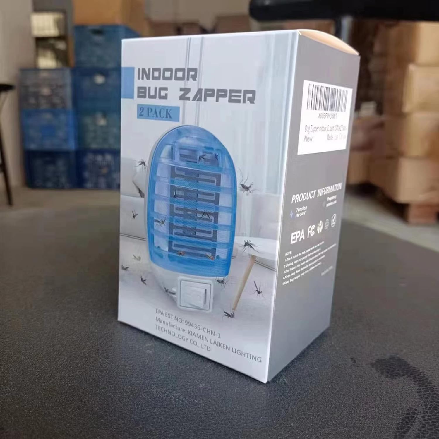 Exterminador de insectos para interiores, trampa para moscas para interiores, mata mosquitos electrónico con luces azules para sala de estar, hogar,