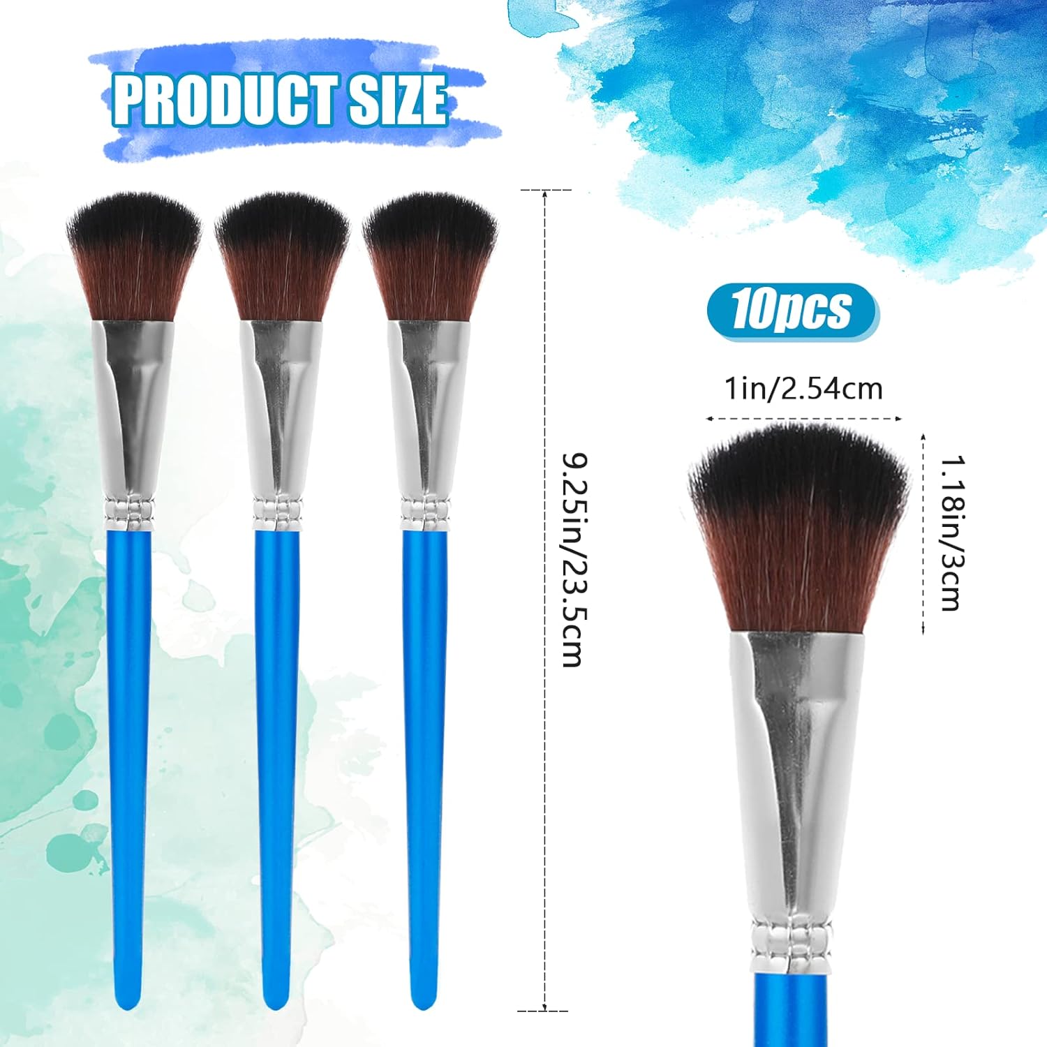 6 pinceles para fregona para pintura acrílica, pincel de mezcla de 1 pulgada, pinceles de pintura para pintura acrílica, pincel ovalado para