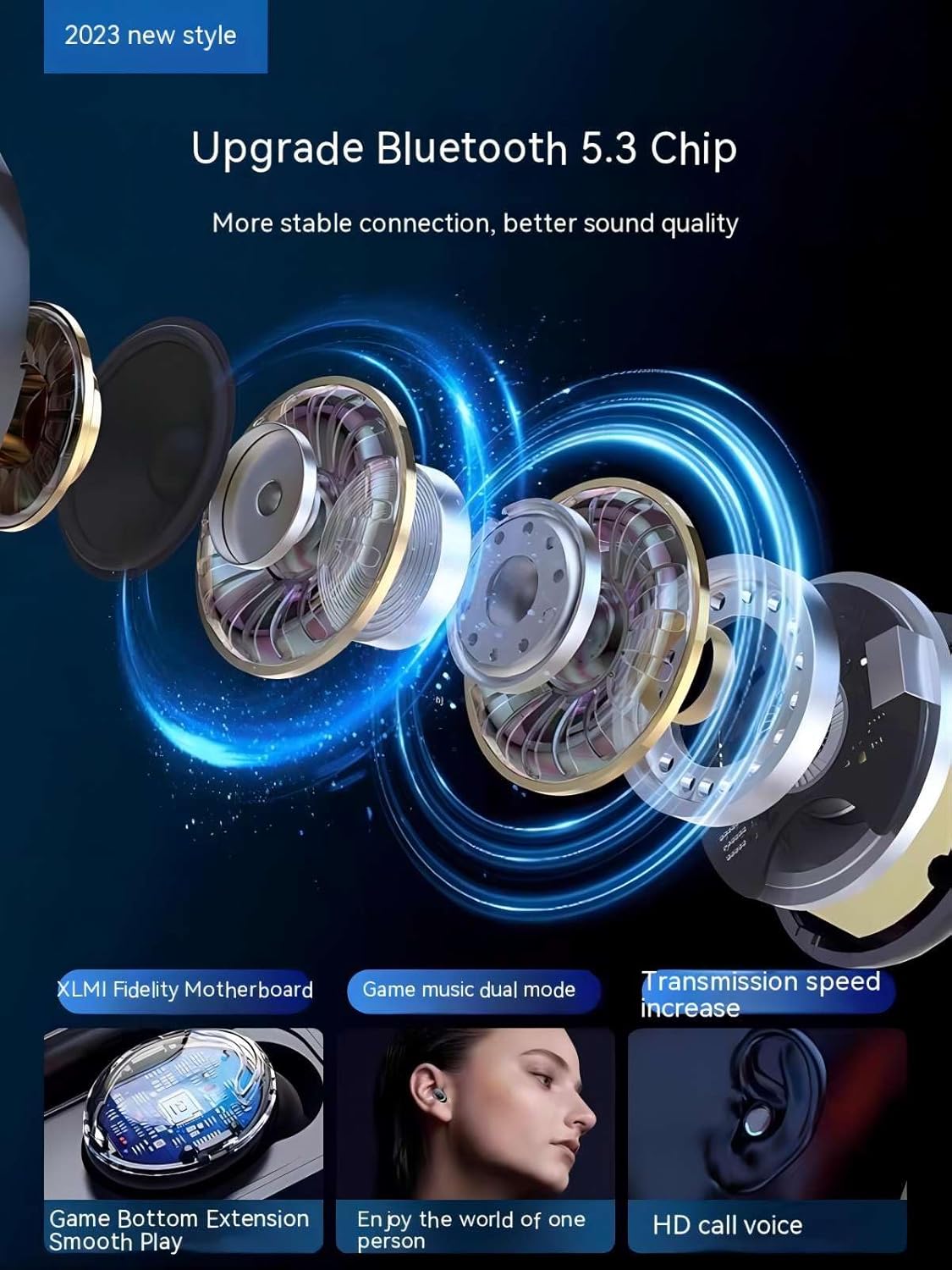Auriculares inalámbricos Bluetooth, verdaderos auriculares inalámbricos, pantalla LED, conexión Bluetooth, con caja de carga de batería, auriculares
