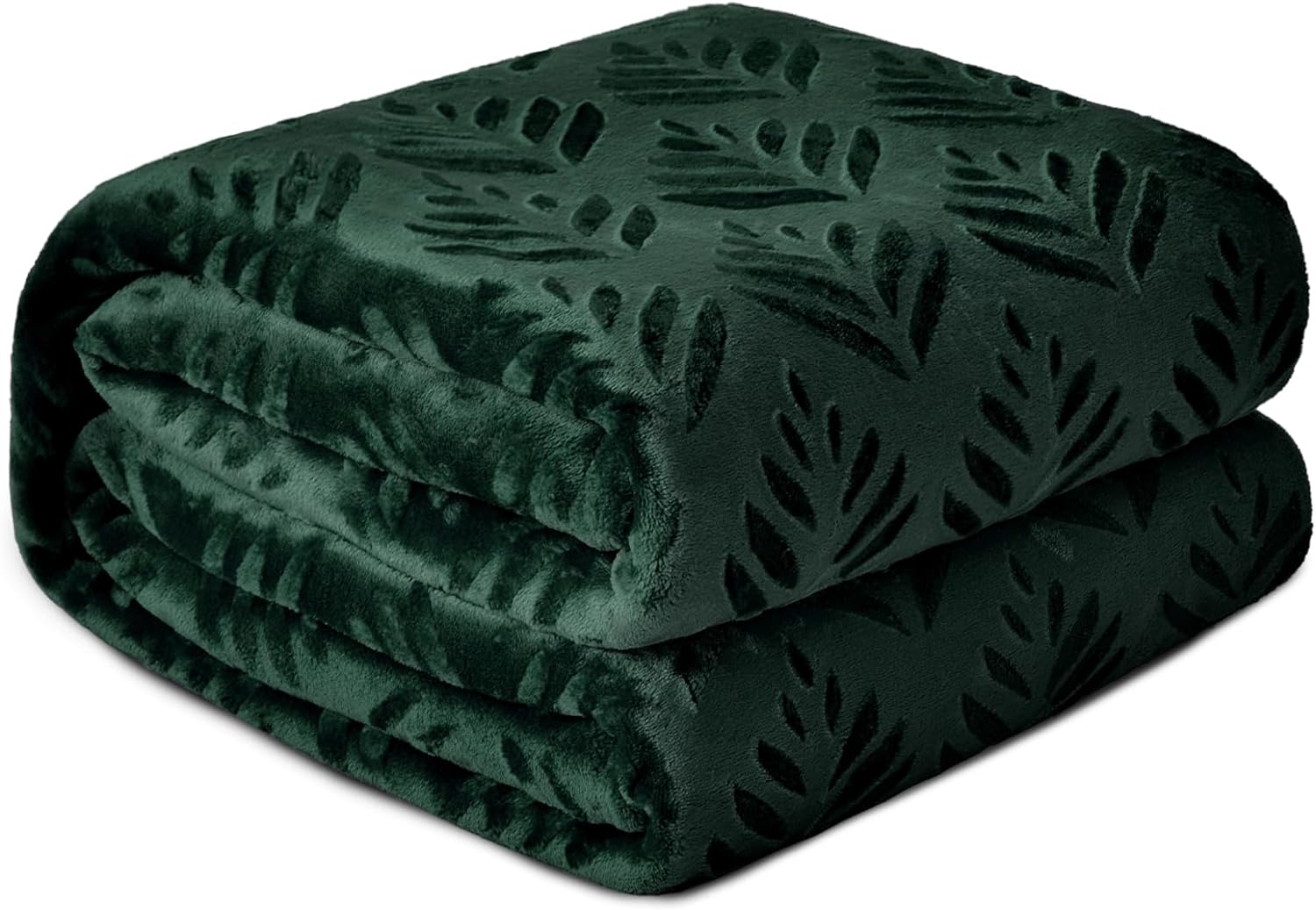 Exclusivo Mezcla Manta de forro polar para sofá, mantas súper suaves y cálidas para otoño e invierno, manta mullida y ligera, color verde bosque, 50