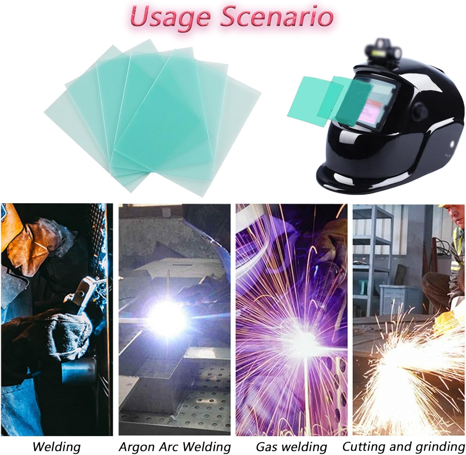 20 lentes de repuesto para lentes de protección de soldadura, 4.5 x 5.25 x 0.04 pulgadas, fundas de lente transparentes para casco de soldadura para
