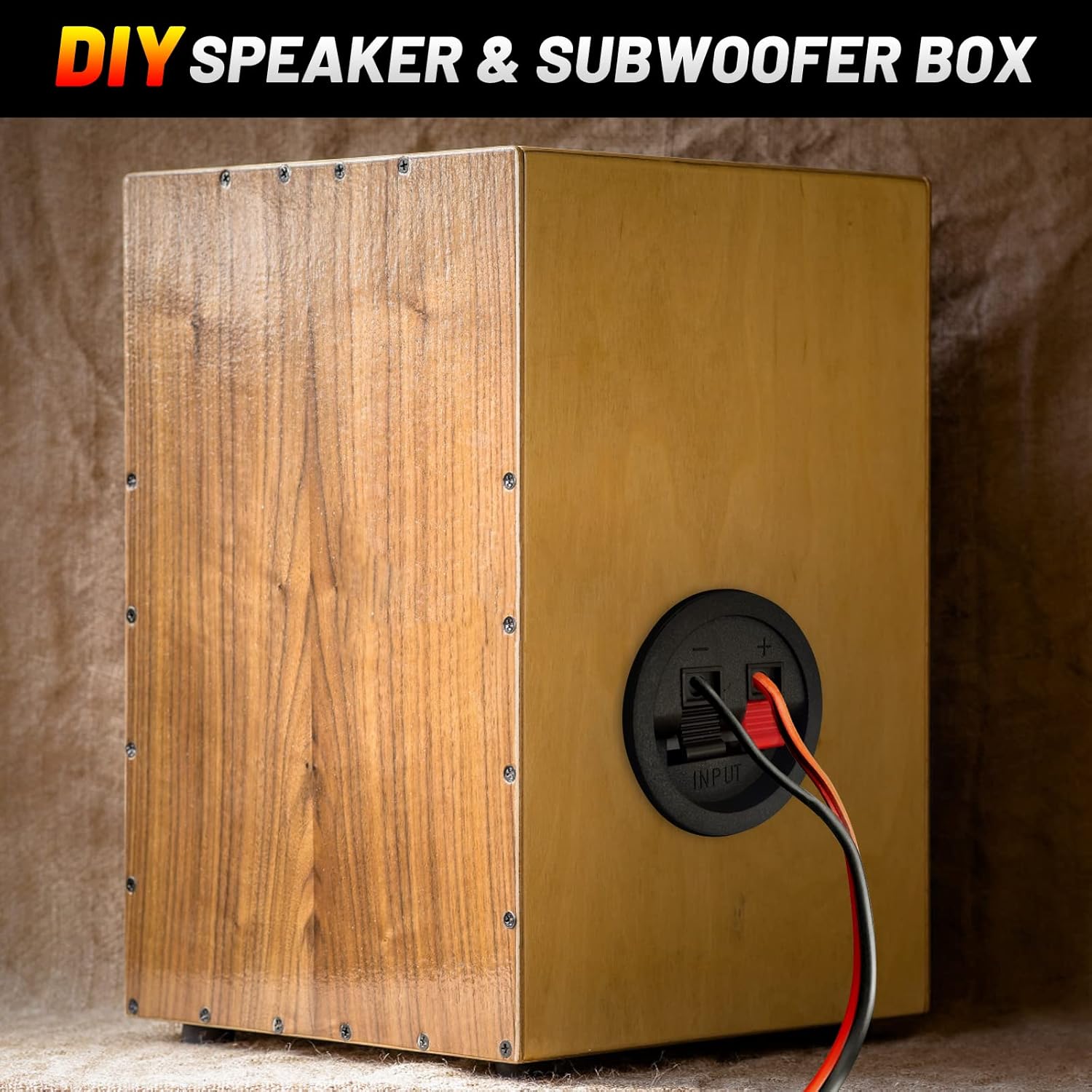 Tongze Caja de altavoz de 4 piezas, taza de terminal, caja de subwoofer redonda de resorte, conector de poste de unión para bricolaje para el hogar