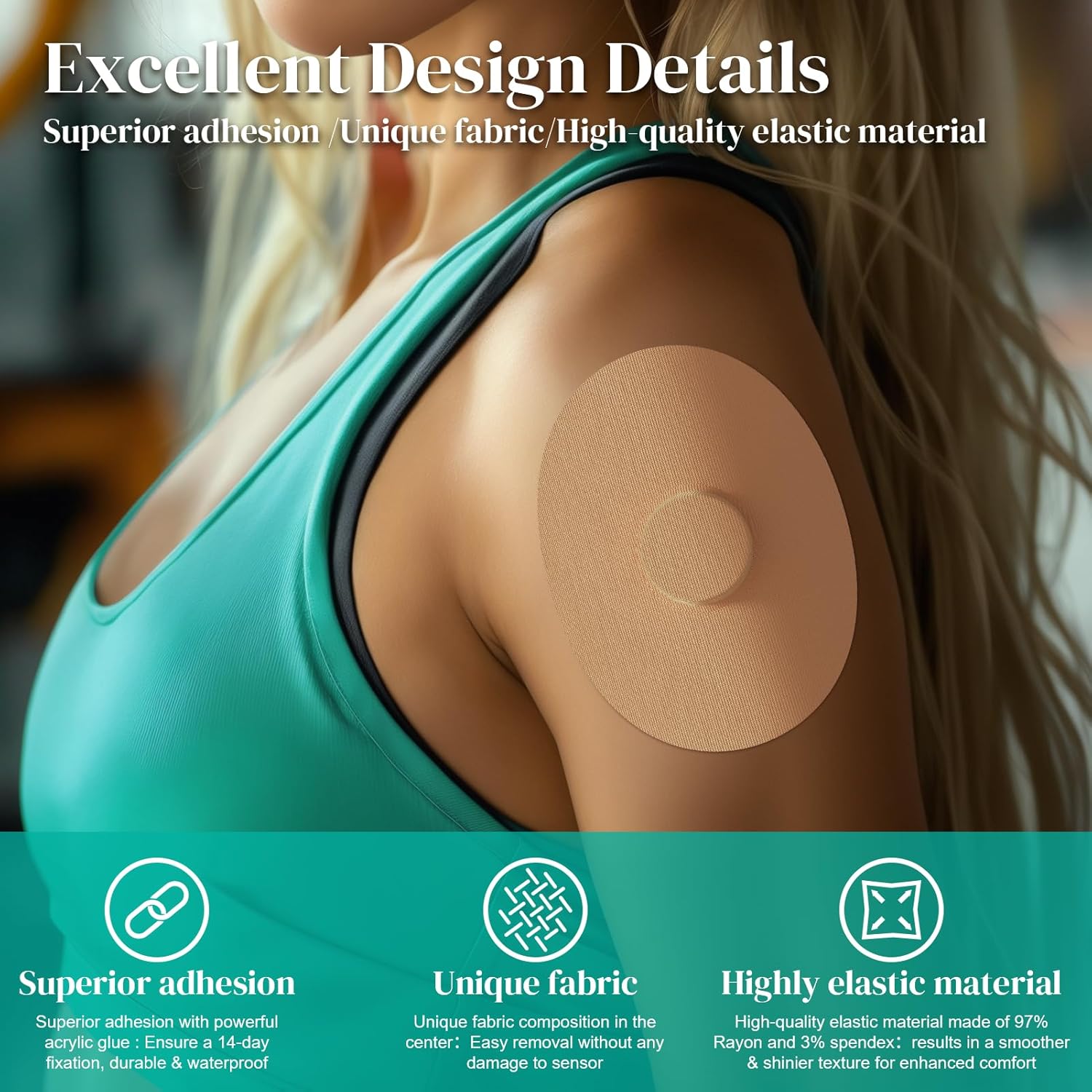 Freestyle 30 unidades, parche impermeable CGM perfecto para Libre 1,2,3EnliteGuardian con tela no tejida en el centro, papel precortado fácil de
