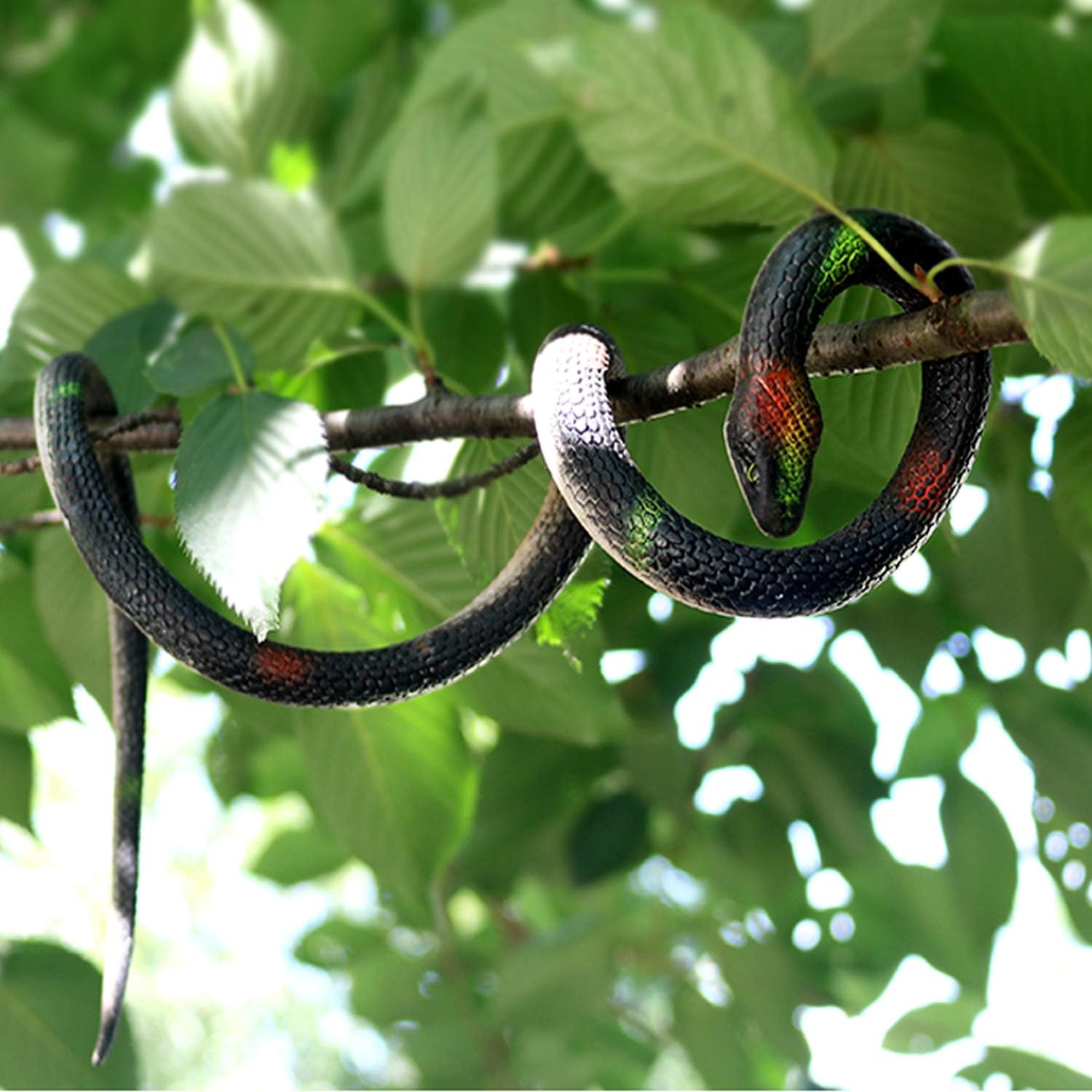 Homdipoo Serpiente de juguete de goma falsa realista Serpientes falsas negras que parecen bromas reales, serpiente cobra de 27 pulgadas de largo