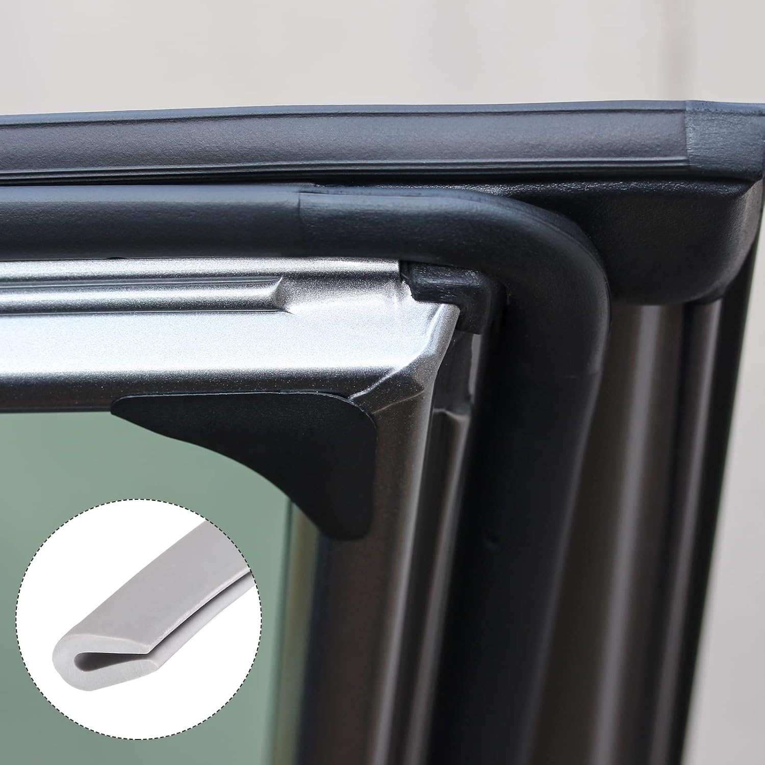 Moldes de borde (19.69 pies), 1 unidad, canal U de PVC para tira de sellado de borde de 0.020-0.059 in, para ventanas de puertas de casa, color gris