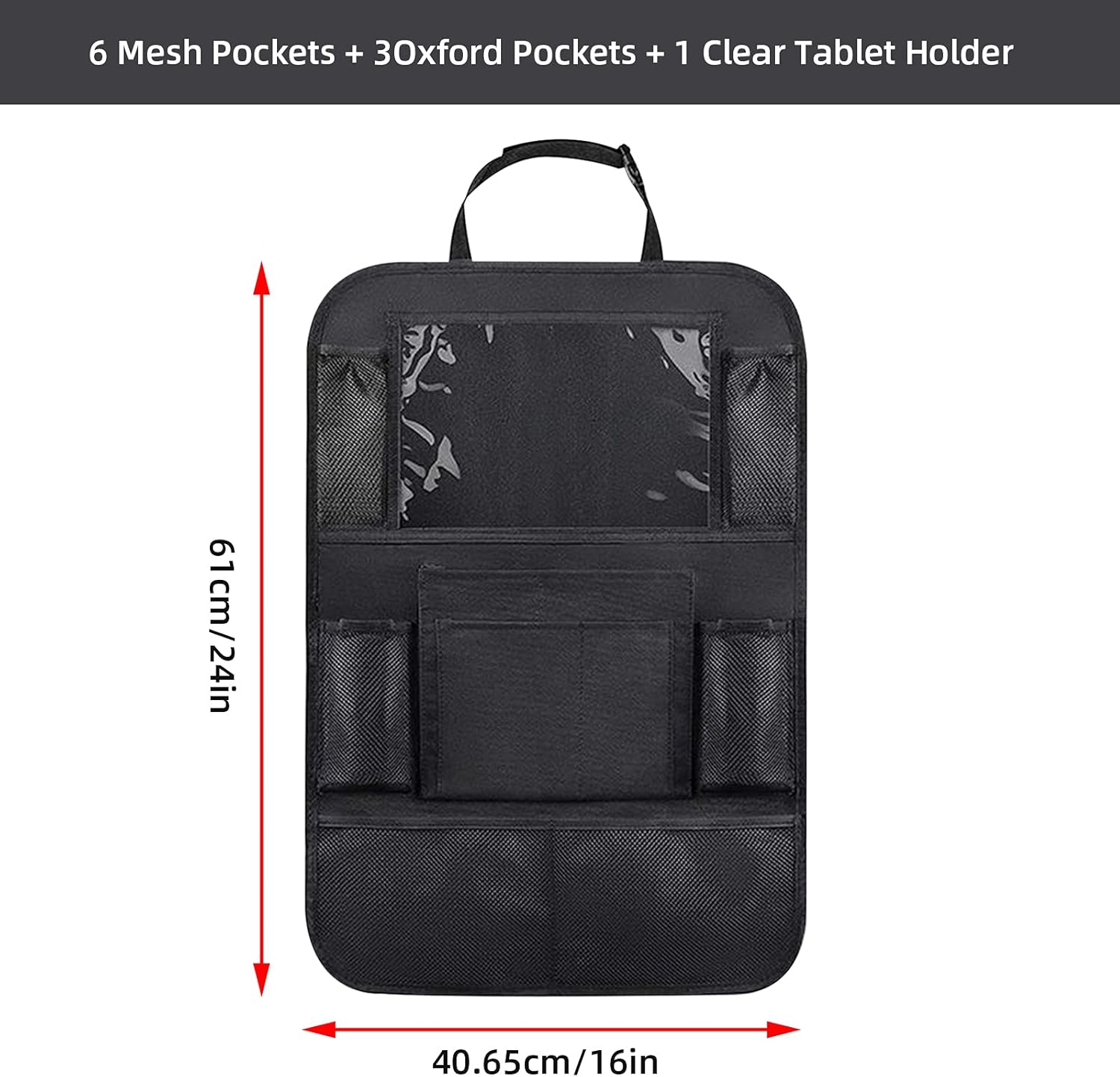 Bolsa de almacenamiento para automóvil, organizador de asiento trasero de tela Oxford, protector de asiento trasero antipatadas, alfombrillas con