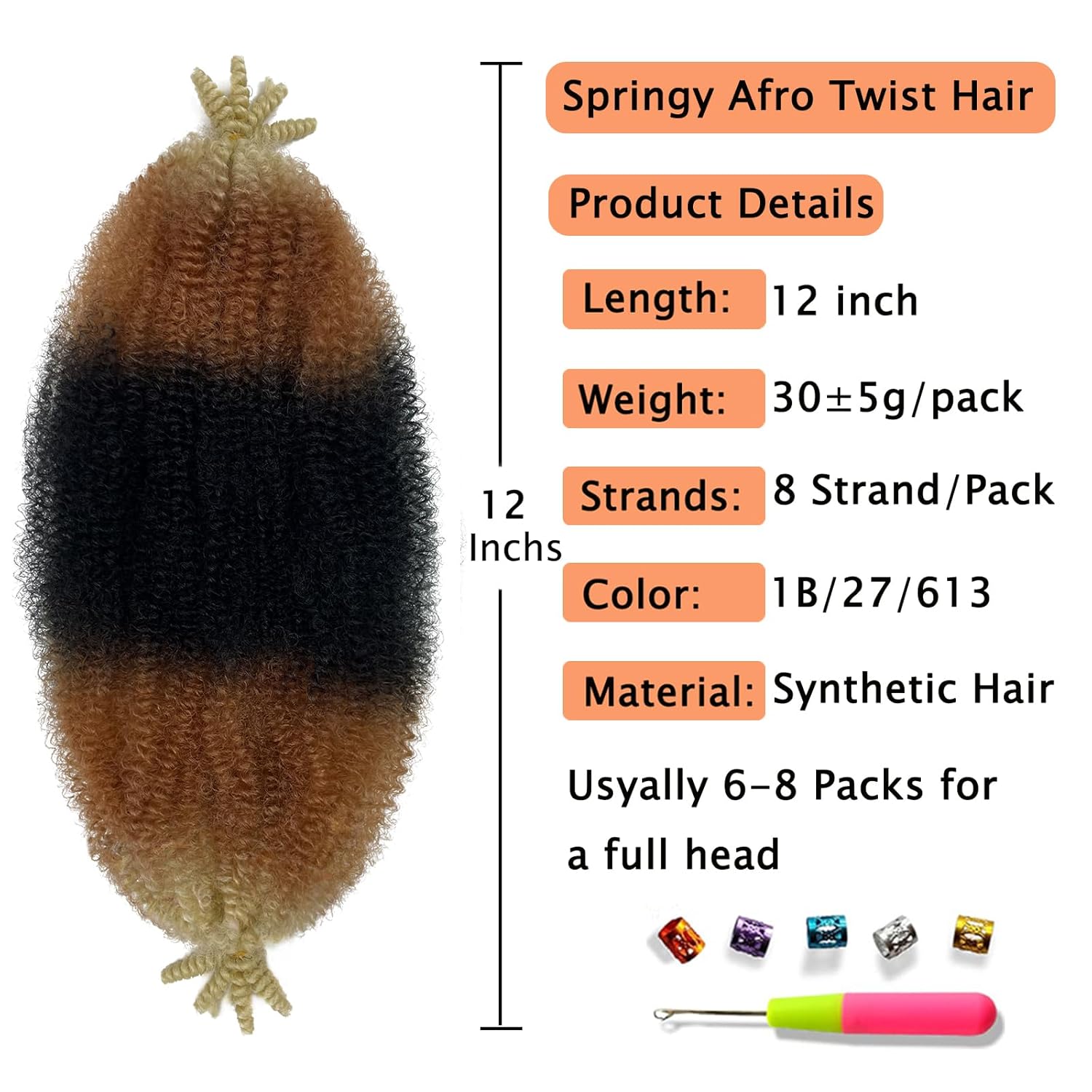 Cabello afro Twist de 12 pulgadas, 3 paquetes de cabello trenzado Marley Twist para rastas suaves, cabello corto estilo Bob, envoltura de cabello
