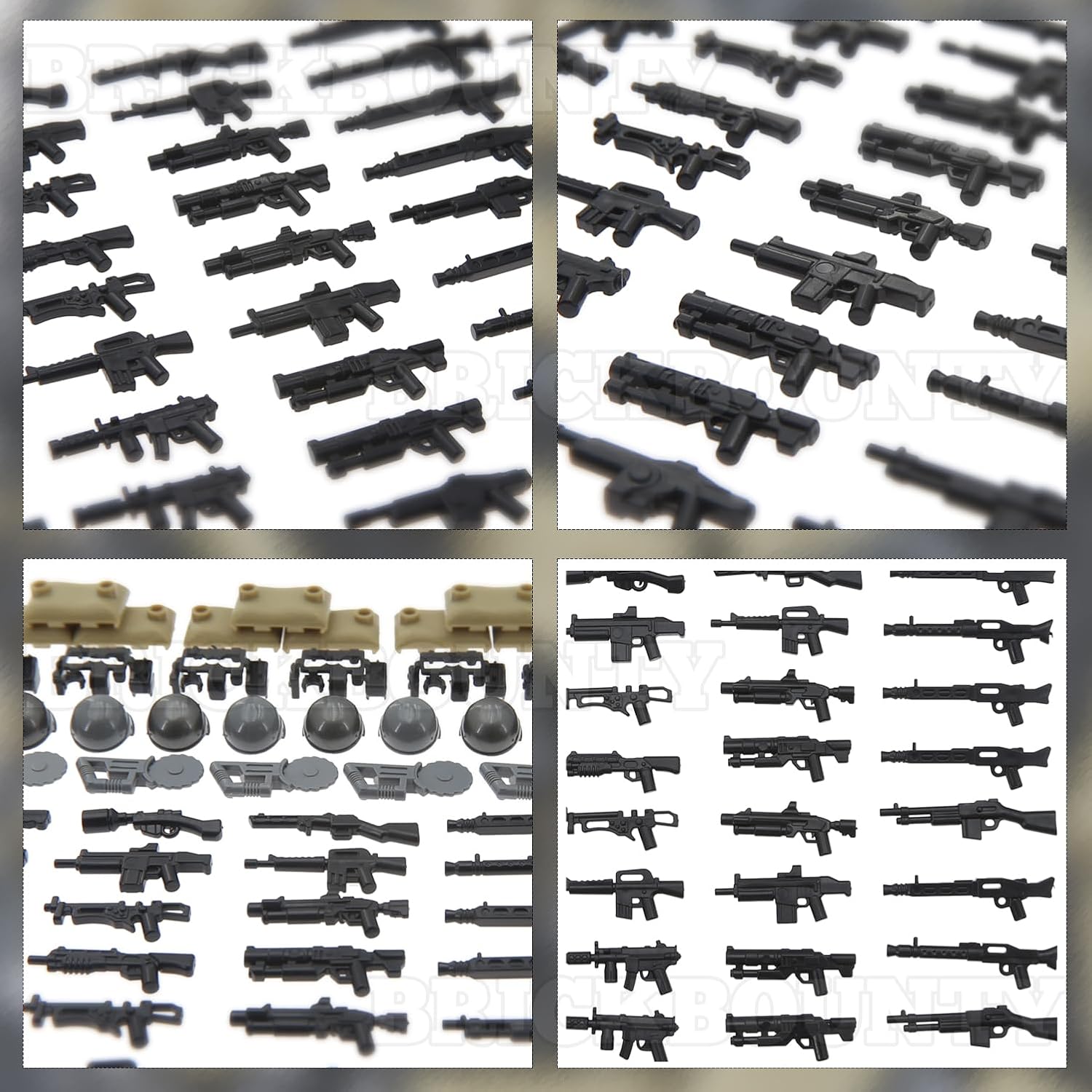 Paquetes de armas para minifiguras de bloques de construcción, equipo del ejército aleatorio para ladrillos-soldado juguete de bases militares WW2