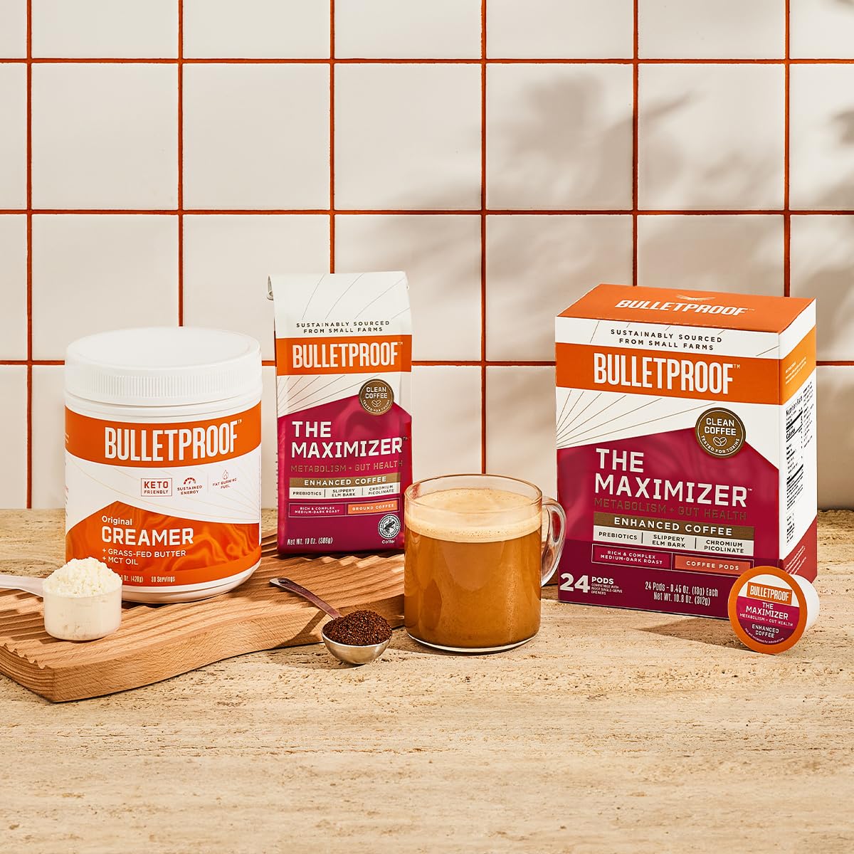 Bulletproof The Maximizer Cápsulas de café de una sola porción, 24 unidades, café limpio con metabolismo y apoyo para la salud intestinal