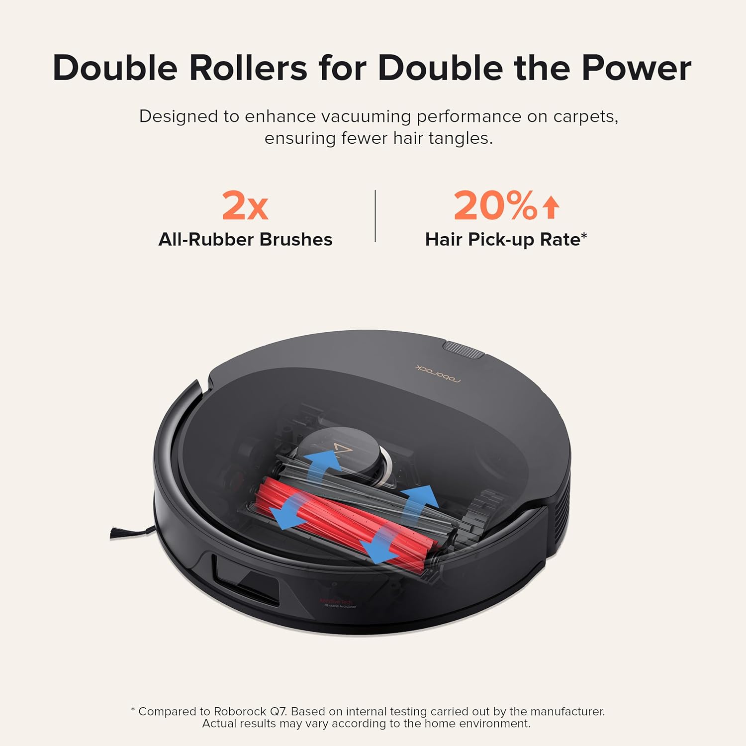 roborock Q8 Max+ Robot aspiradora y trapeador, autovaciado, limpieza manos libres hasta 7 semanas, evitación de obstáculos de tecnología reactiva,