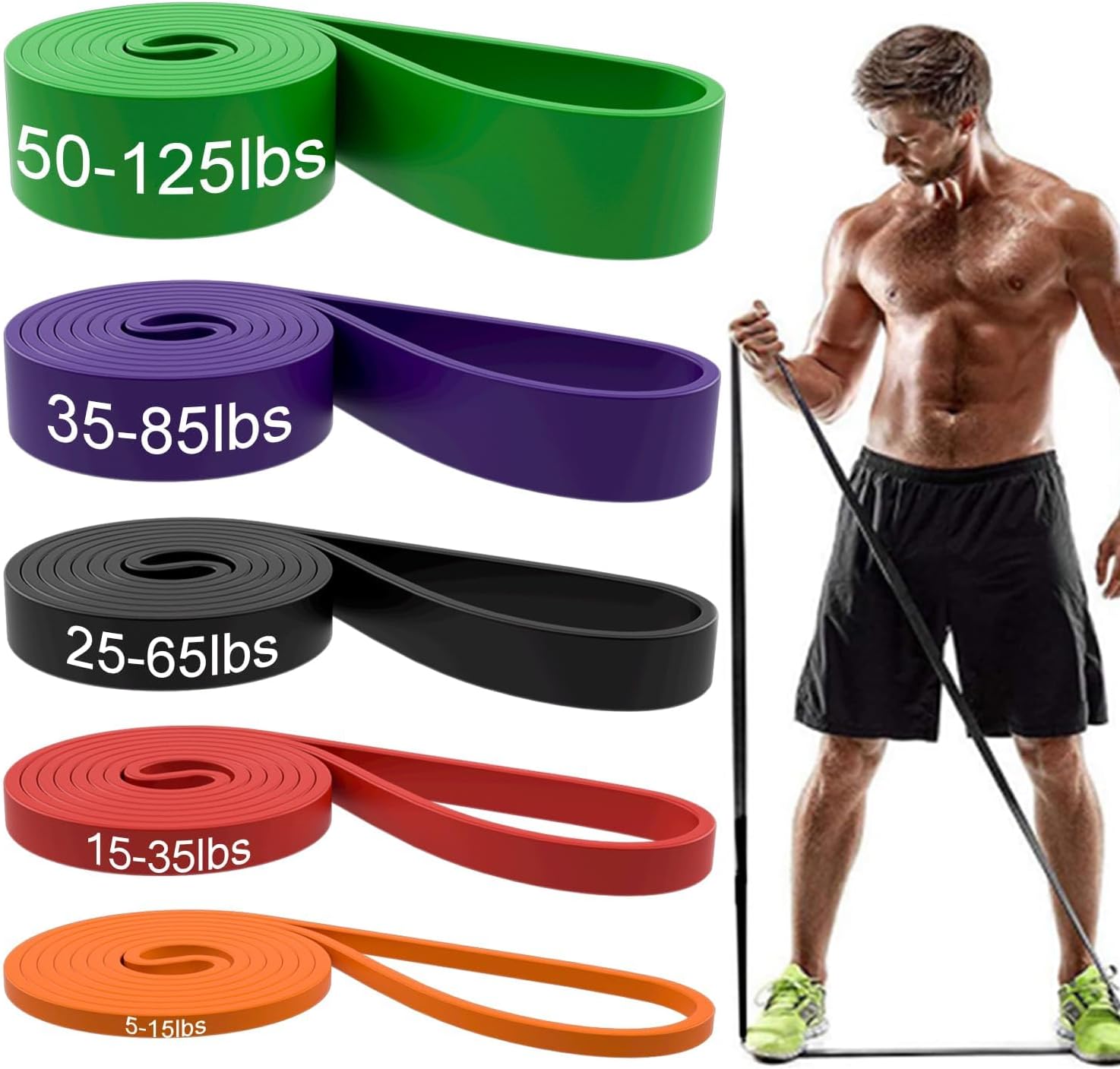 Bandas de resistencia, bandas de asistencia para dominadas, bandas de entrenamiento, bandas de ejercicio electrónico, bandas de resistencia largas