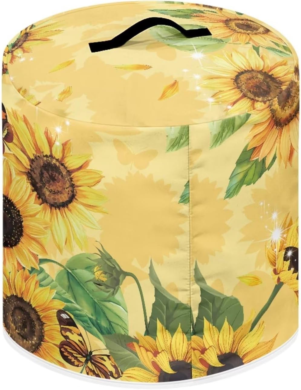 Cubierta redonda para olla a presión, cubierta para electrodomésticos, diseño de girasol amarillo, cubierta de protección de freidora de aire, 8