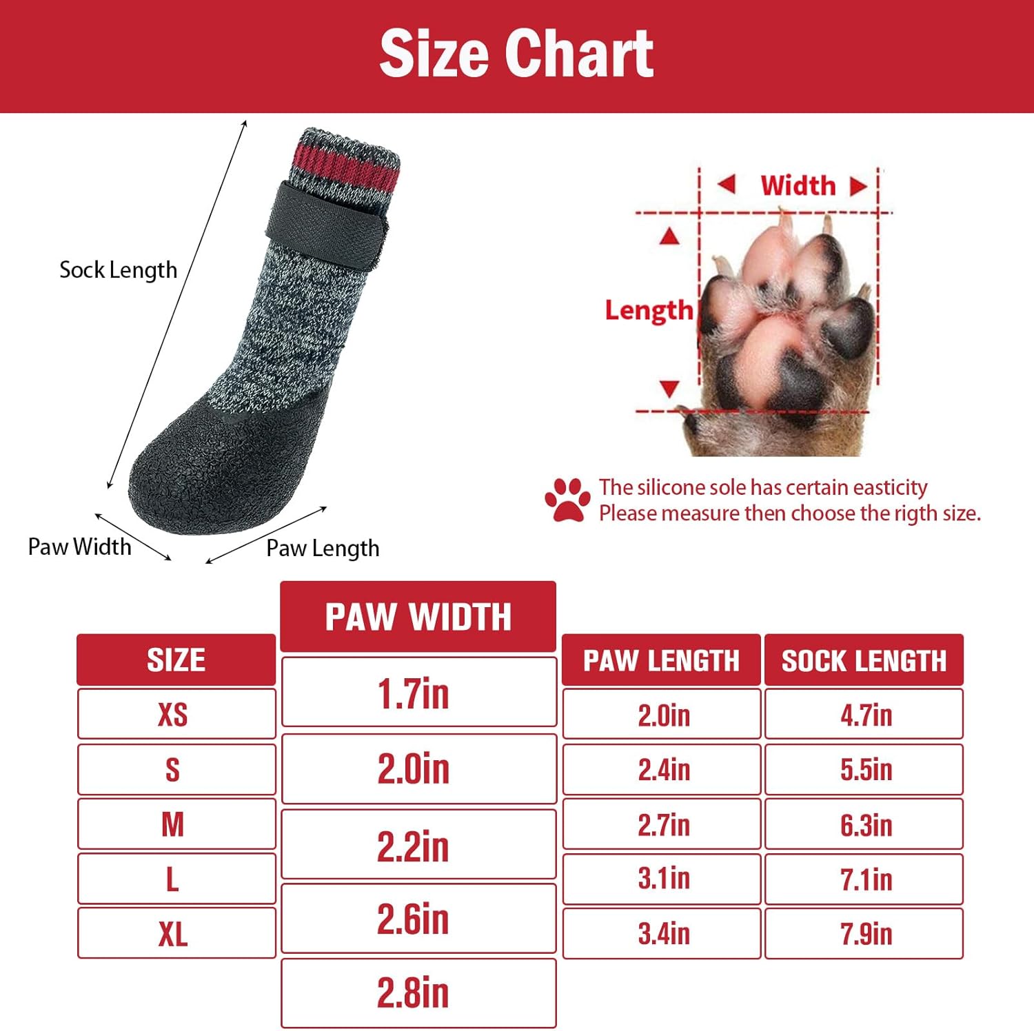 Mihachi Calcetines para perros, suela de goma, protectores de patas con correas, control de tracción, antideslizantes, impermeables, protectores de