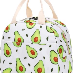 Lonchera aislada con aguacate para mujeres, lonchera reutilizable para el trabajo, escuela, picnic, viajes Lonchera aislada con aguacate para mujeres, lonchera reutilizable para el trabajo, escuela, picnic, viajes