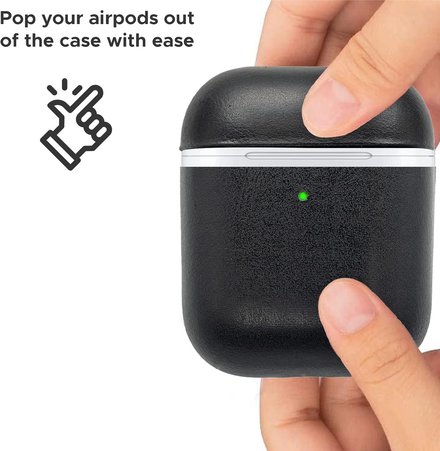Funda de piel auténtica para Airpods  Funda para Airpod de 1 generación y funda para Airpod de 2 generación compatible con Magsafe y soporta carga