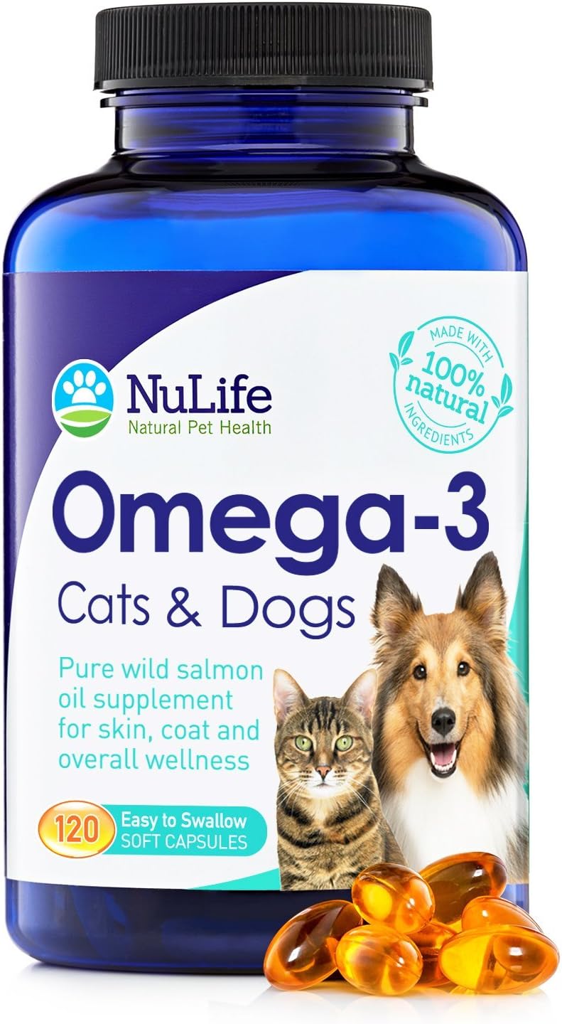 Omega 3100% puro de aceite de pescado para perros y gatos suplemento de aceite de salmón salvaje de Alaska para mascotas, para piel sana y pelo