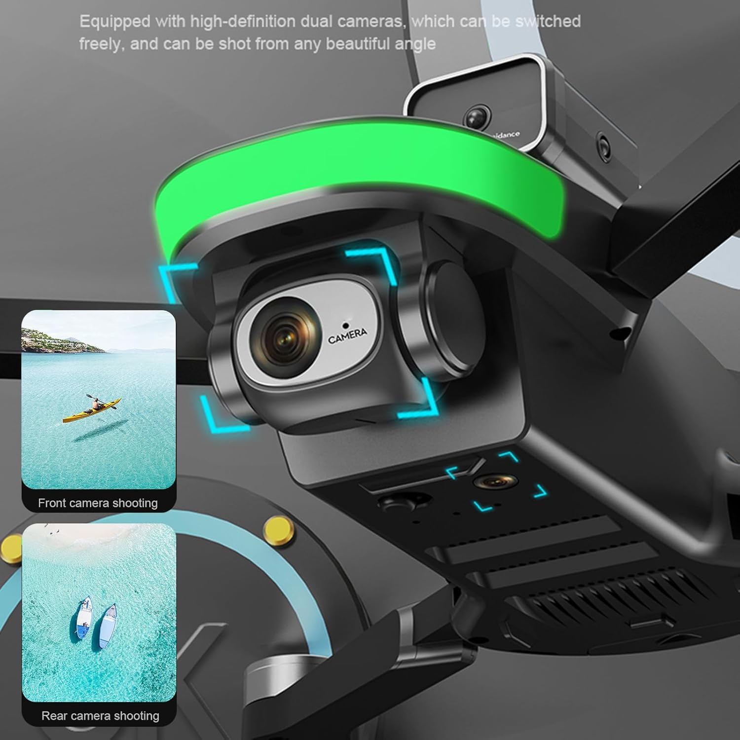 Dron con cámara gran angular para adultos y niños, 4K HD plegable control remoto Quadcopter Drone Altitude Hold Juguetes de control remoto regalos