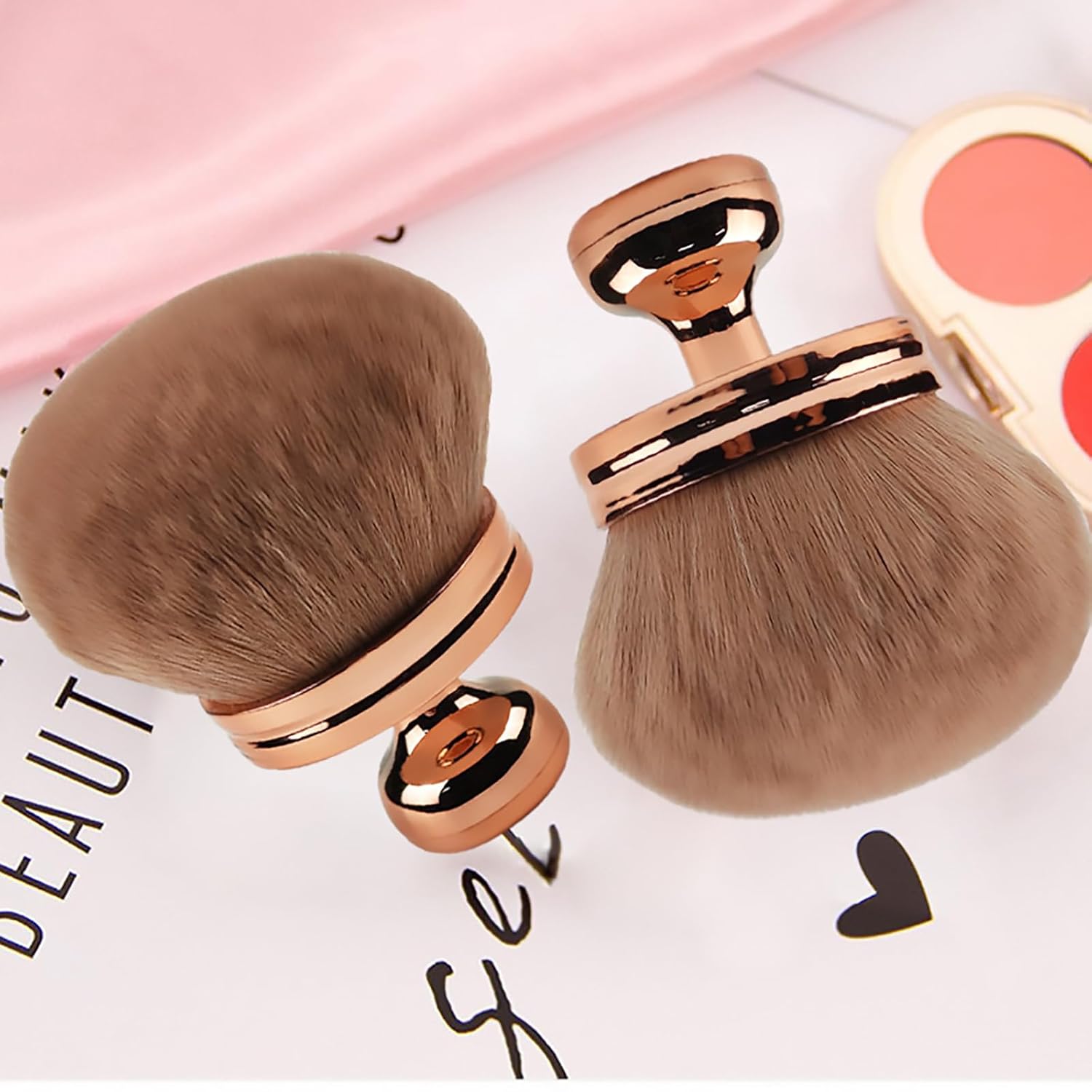 Brocha de maquillaje corporal extra grande para autobronceador, aplicador de espalda autobronceadora, cepillo Kabuki de cabeza ancha de 2.913 in