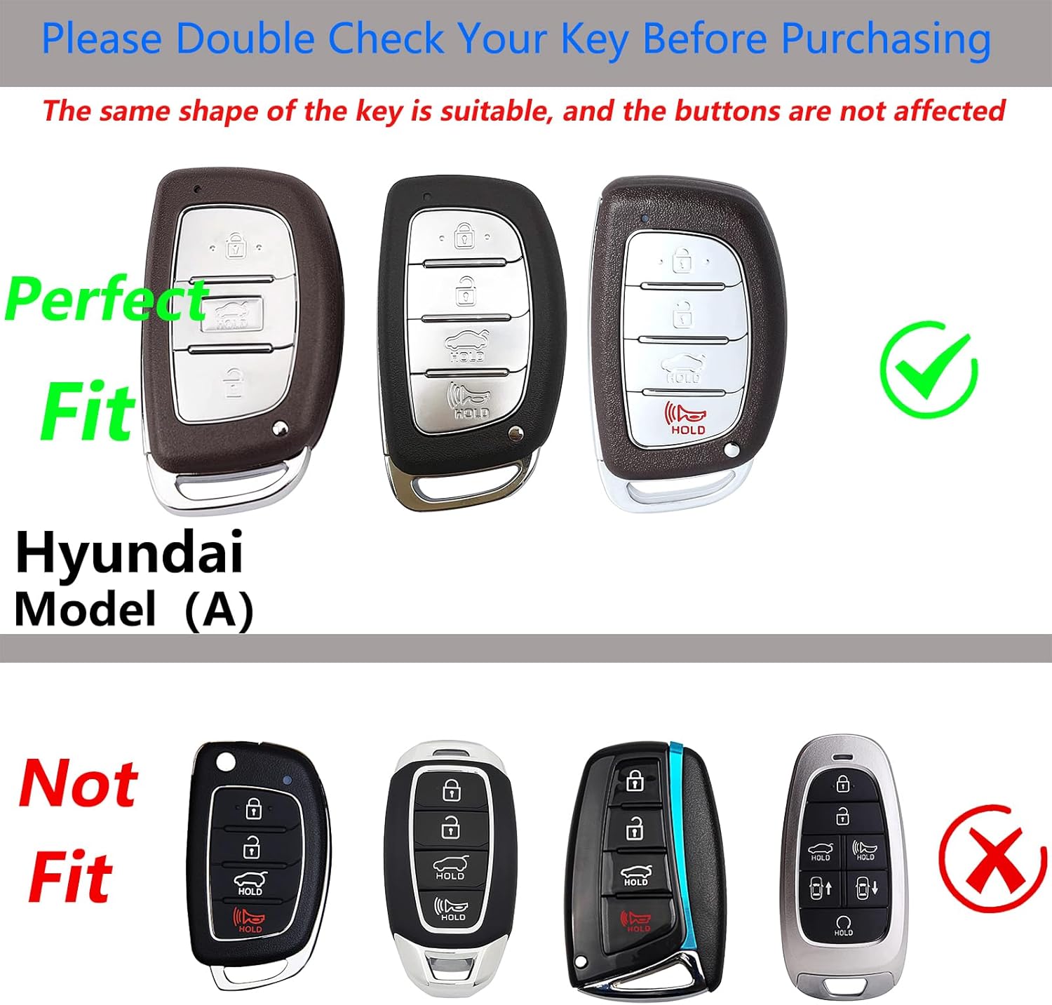 Funda para llavero Hyundai con llavero, elegante y duradera funda de protección de aleación de zinc compatible con Elantra GT Sonata Tucson Ioniq