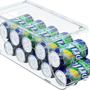 Organizador de latas de soda para refrigerador, contenedor apilable de latas de alimentos enlatados, dispensador de latas con tapa para nevera, Organizador de latas de soda para refrigerador, contenedor apilable de latas de alimentos enlatados, dispensador de latas con tapa para nevera,